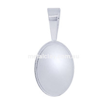 Silver Sterling Oval Cabochon Pendant Setting 